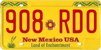 NM license plate 908RDO