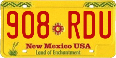 NM license plate 908RDU