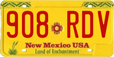 NM license plate 908RDV