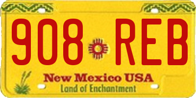 NM license plate 908REB
