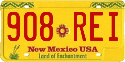 NM license plate 908REI