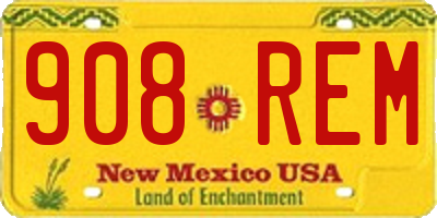 NM license plate 908REM