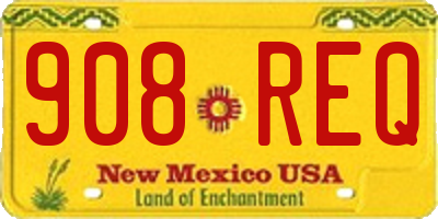 NM license plate 908REQ