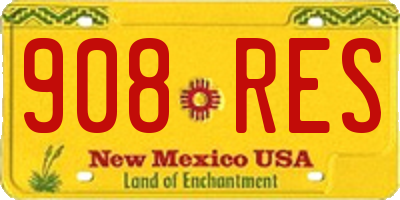 NM license plate 908RES