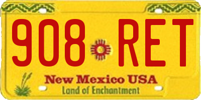NM license plate 908RET