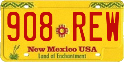 NM license plate 908REW