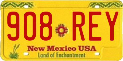 NM license plate 908REY