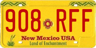 NM license plate 908RFF