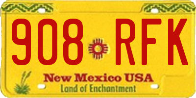 NM license plate 908RFK