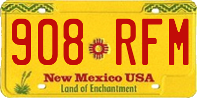 NM license plate 908RFM