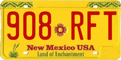 NM license plate 908RFT