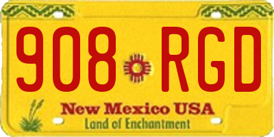 NM license plate 908RGD