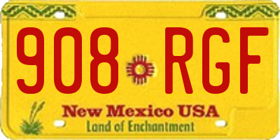 NM license plate 908RGF
