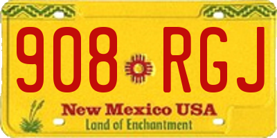 NM license plate 908RGJ