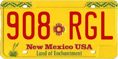 NM license plate 908RGL