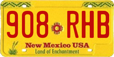 NM license plate 908RHB