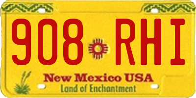 NM license plate 908RHI