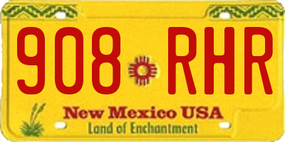 NM license plate 908RHR