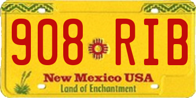 NM license plate 908RIB