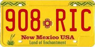 NM license plate 908RIC