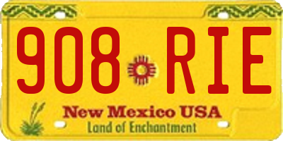 NM license plate 908RIE