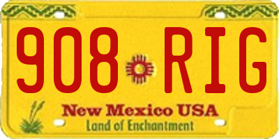NM license plate 908RIG