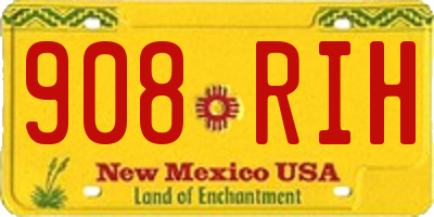 NM license plate 908RIH