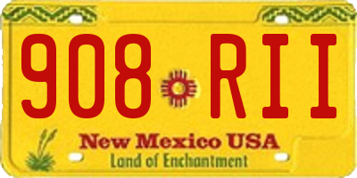 NM license plate 908RII