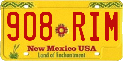 NM license plate 908RIM