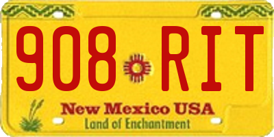 NM license plate 908RIT