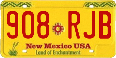 NM license plate 908RJB
