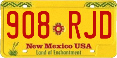 NM license plate 908RJD