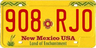 NM license plate 908RJO