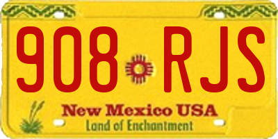 NM license plate 908RJS