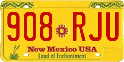 NM license plate 908RJU