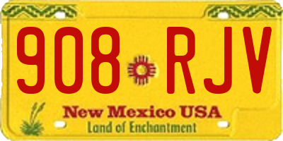 NM license plate 908RJV