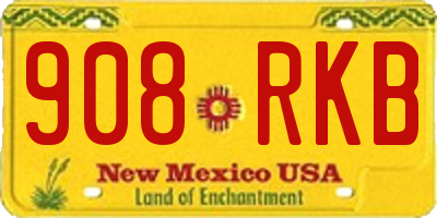 NM license plate 908RKB