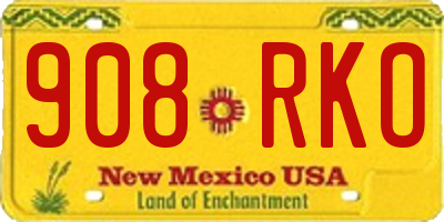 NM license plate 908RKO
