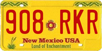 NM license plate 908RKR