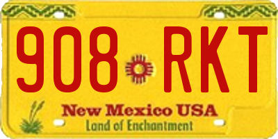 NM license plate 908RKT