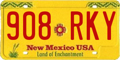 NM license plate 908RKY