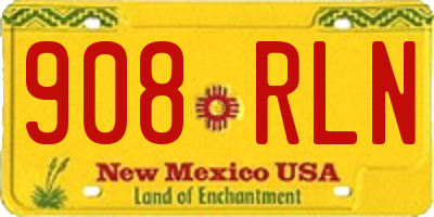 NM license plate 908RLN