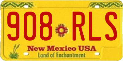 NM license plate 908RLS