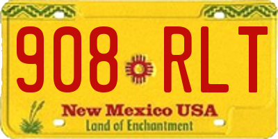 NM license plate 908RLT