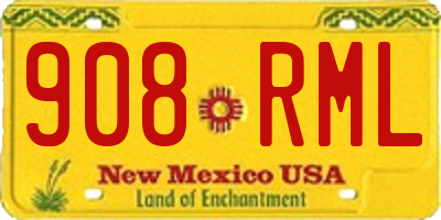 NM license plate 908RML