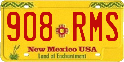 NM license plate 908RMS