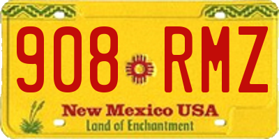 NM license plate 908RMZ