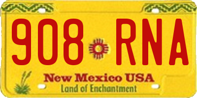 NM license plate 908RNA