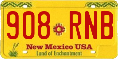NM license plate 908RNB