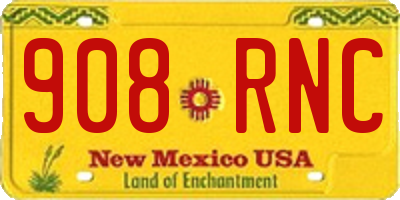 NM license plate 908RNC